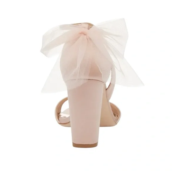 Badgley Mischka Kim Bow Satin Heel‎ Sandal Pink 8.5 - Picture 3 of 11